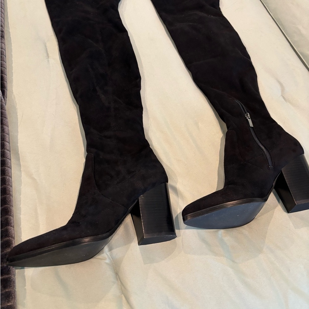 Marc Fisher black faux suede Over the Knee Boots